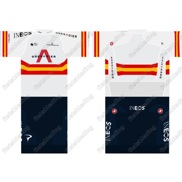 Team INEOS Grenadier 2021 UCI World Champion Fietskleding Set Wielershirt Korte Mouw+Korte Fietsbroeken 2021163